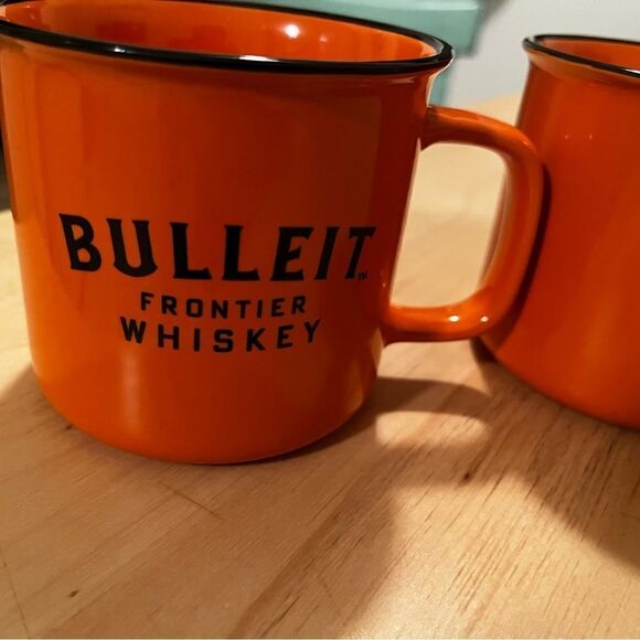 Bulleit Frontier Whiskey Ceramic Coffee Mugs (2) EUC - Picture 2 of 8